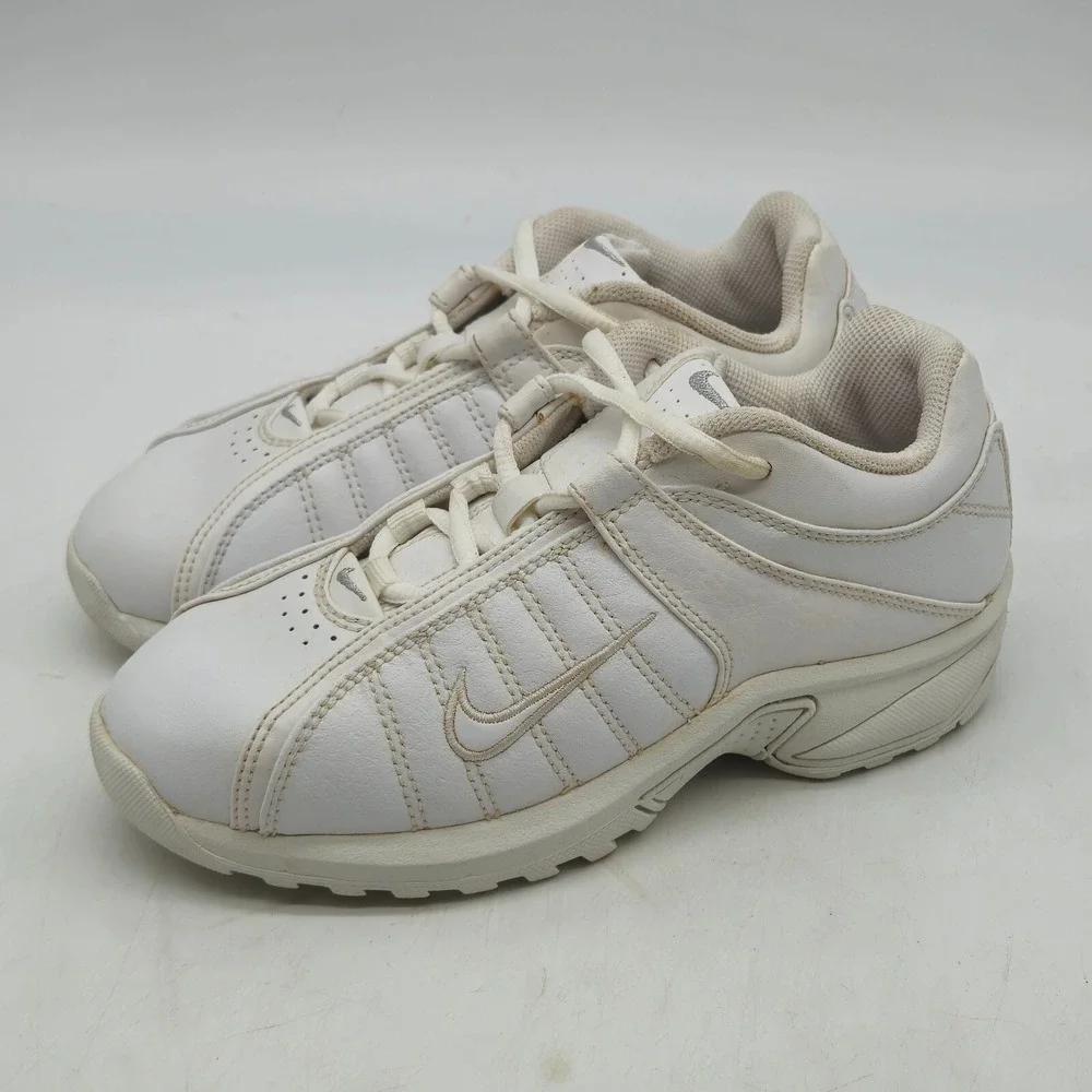 Nike VXT Sneakers Shoes Youth 2Y All White Leather 312912-111